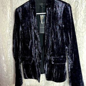Lucky Brand Purple Velvet Floral Blazer